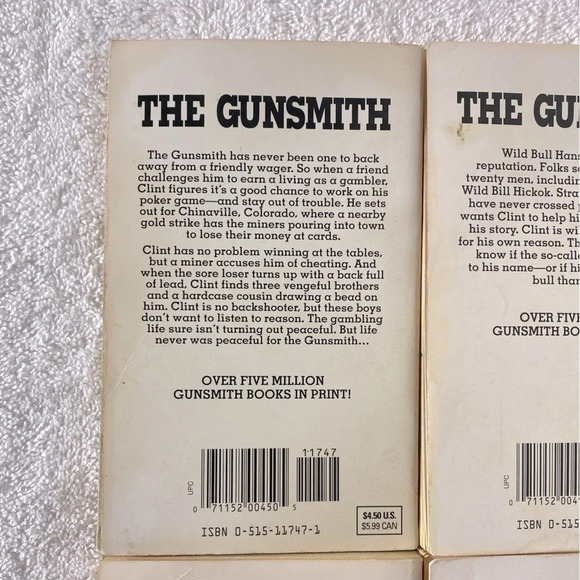 Vintage  The Gunsmith All Action Western Romance Novel x4 - Picture 13 of 14